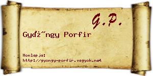 Gyöngy Porfir névjegykártya